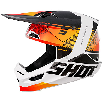 Шлем кроссовый SHOT FURIOUS ELECTRON White/Black/Orange